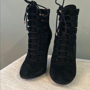 BCBG Black Women's Lace-Up Ankle Boots